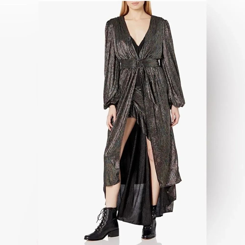 New House of Harlow 1960 Women's Michalina Duster, multicolor sparkles size larg